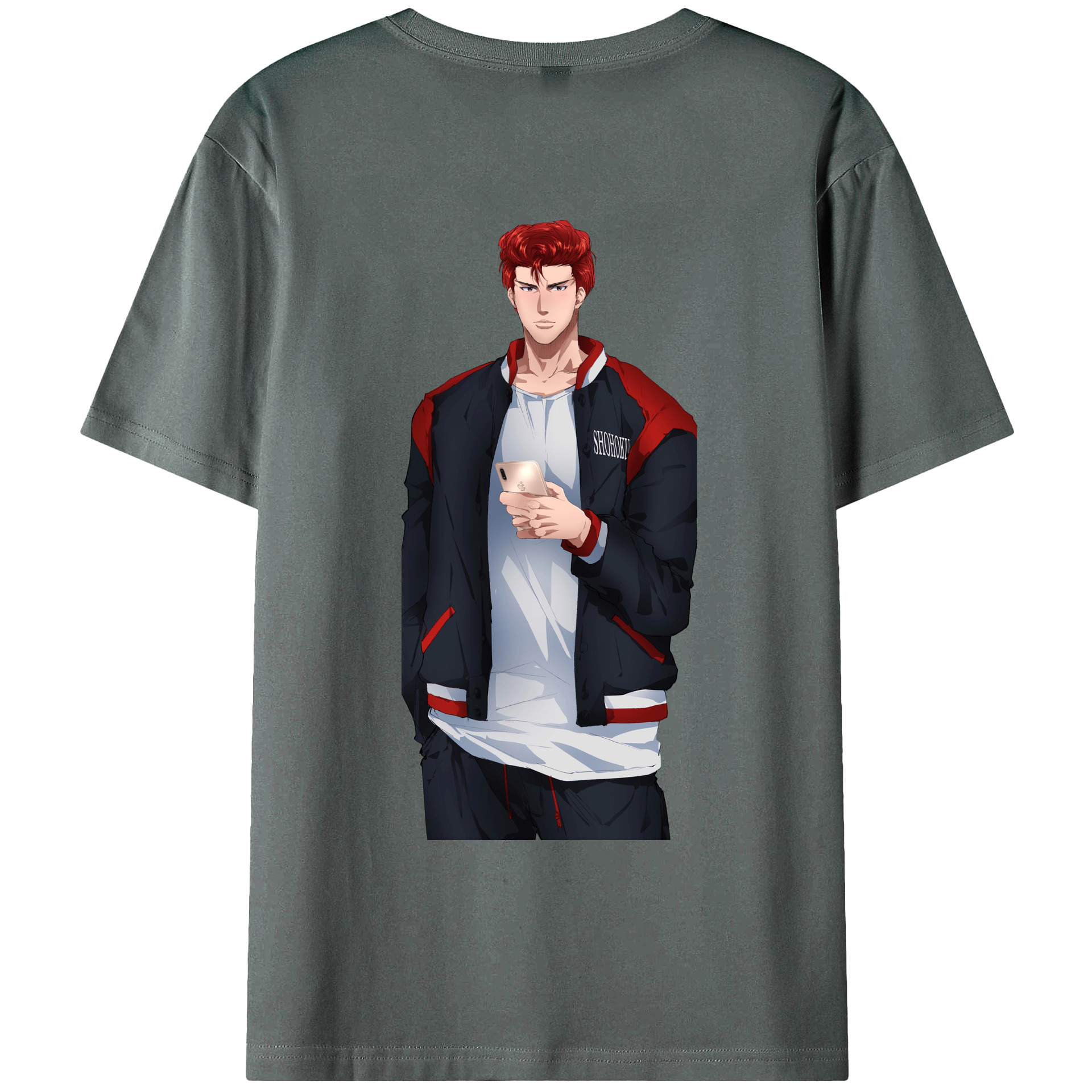 （画像用） SLAM DUNK／スラムダンク 綿100％ メンズ半袖Tシャツ（バックプリント） 通気性